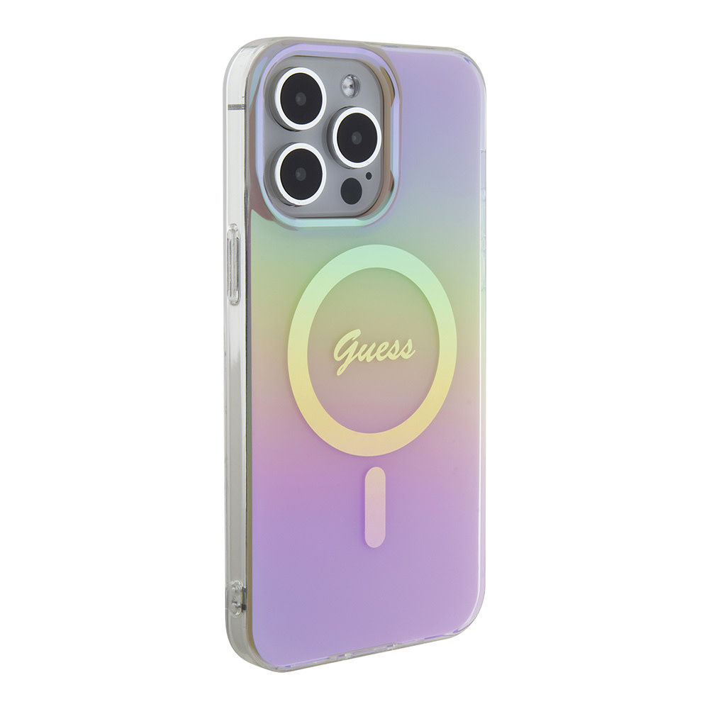 GUESS iPhone 15 Pro hoesje Magsafe iridescent - Roze - detail 4