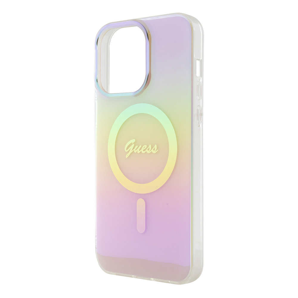 GUESS iPhone 15 Pro hoesje Magsafe iridescent - Roze - detail 5