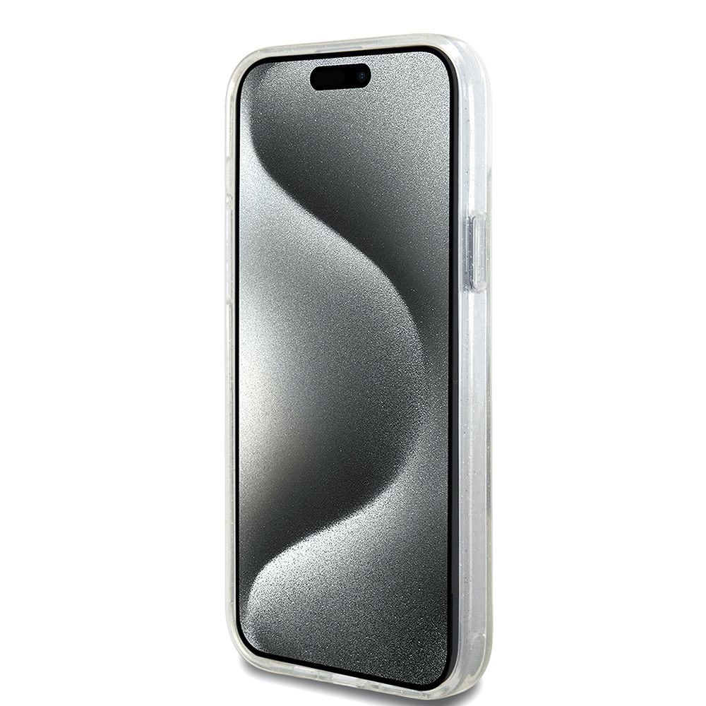 GUESS iPhone 15 Plus & 14 Plus hoesje Magsafe script logo - Transparant - detail 4