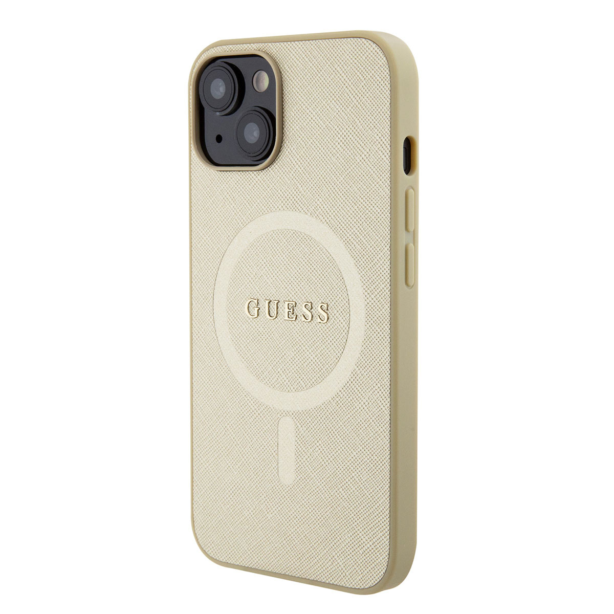 GUESS iPhone 15 Plus hoesje Saffiano - Beige - detail 2