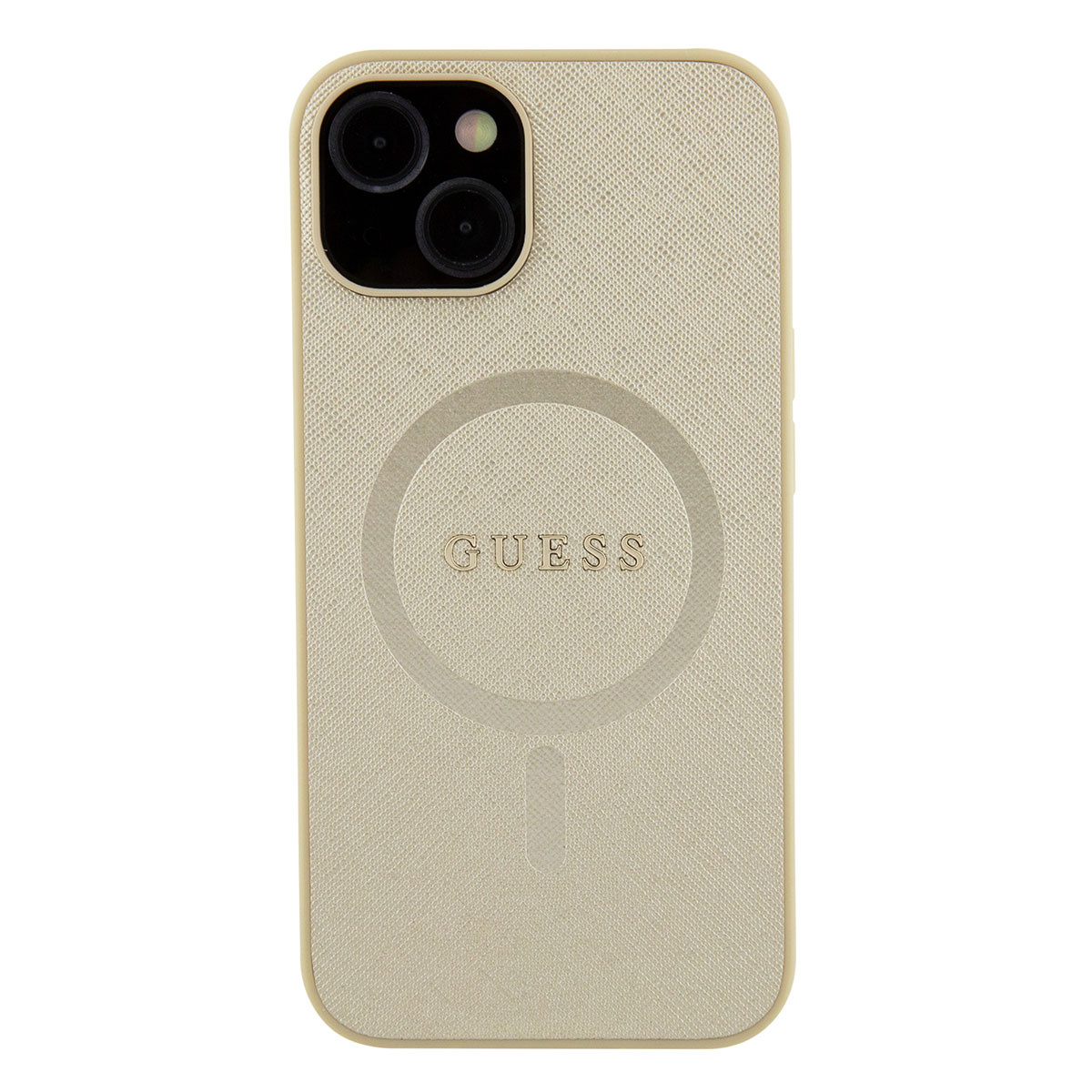 GUESS iPhone 15 Plus hoesje Saffiano - Beige - detail 1