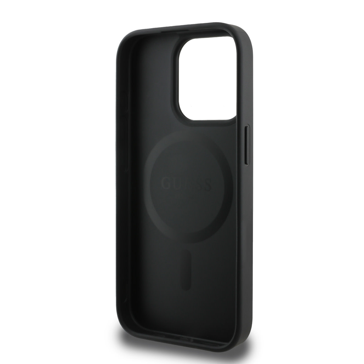 GUESS iPhone 15 Pro Max hoesje - MagSafe - 4G Classic Metal Logo - Zwart - detail 6