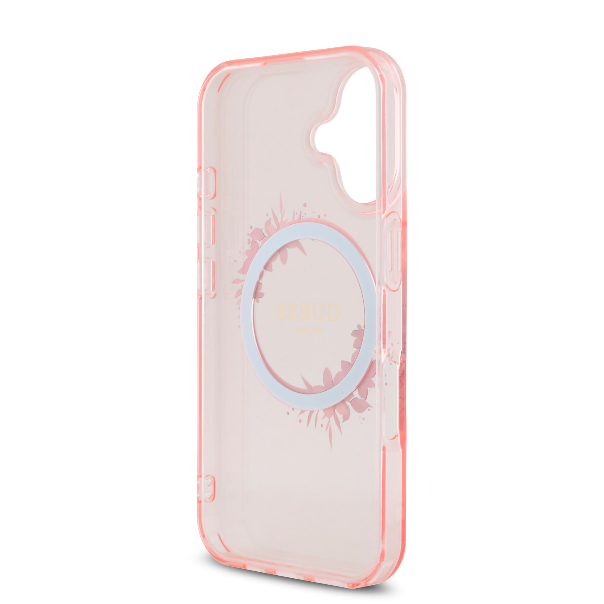GUESS iPhone 16 hoesje Magsafe IML Flowers - Roze - detail 4