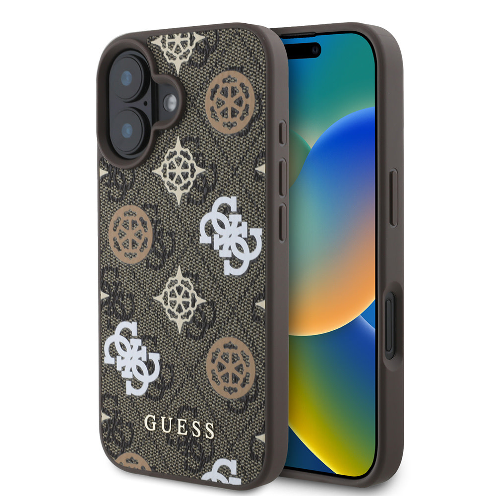 GUESS iPhone 16 hoesje Magsafe PU peony - Bruin - productfoto