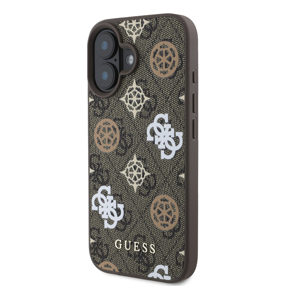 GUESS iPhone 16 hoesje Magsafe PU peony - Bruin - detail 1