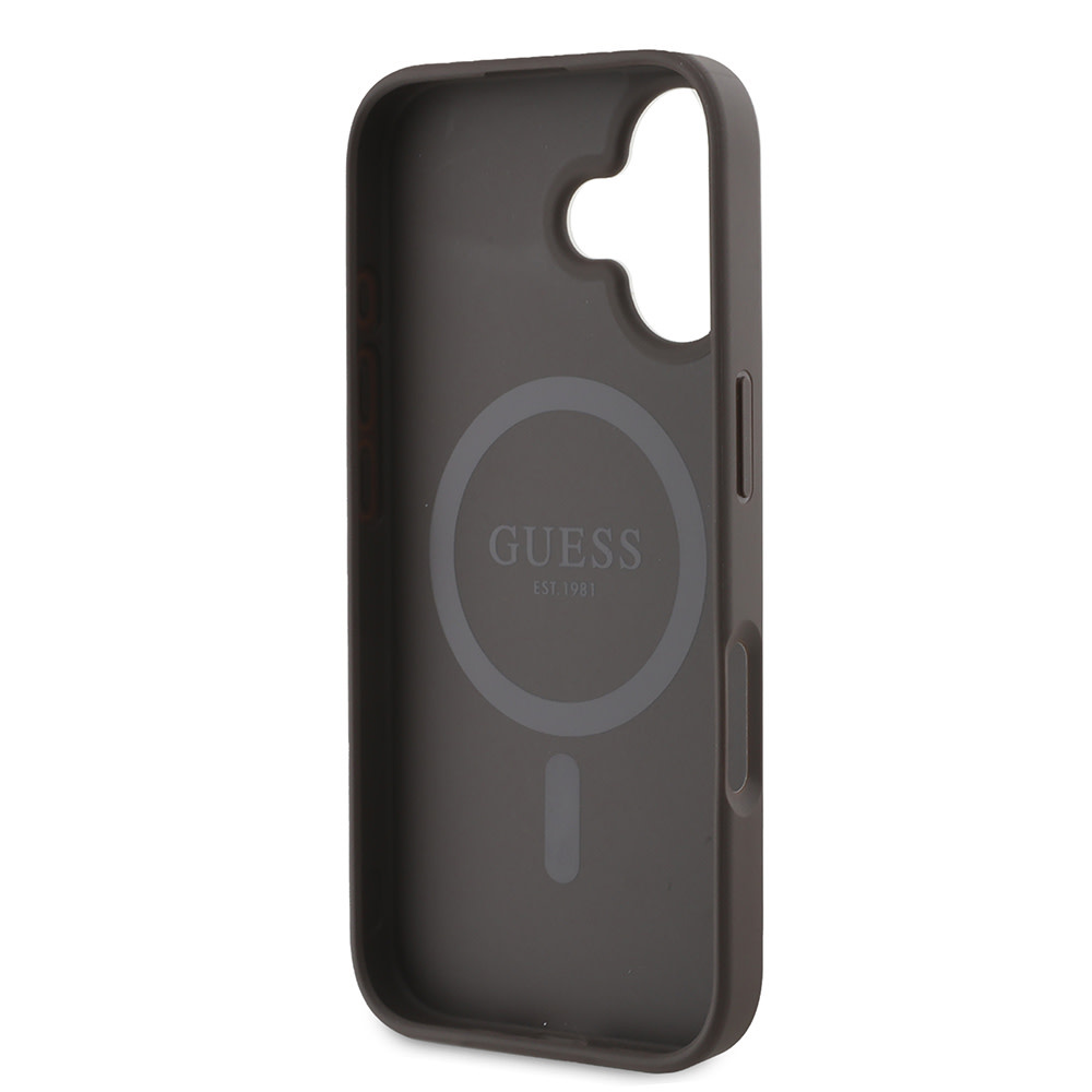 GUESS iPhone 16 hoesje Magsafe PU peony - Bruin - detail 6