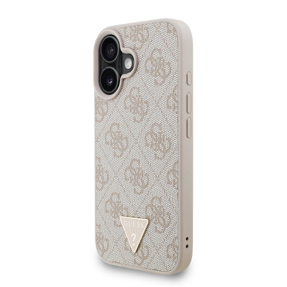 GUESS iPhone 16 hoesje - MagSafe - 4G Triangle Logo With Strap - Roze - detail 2