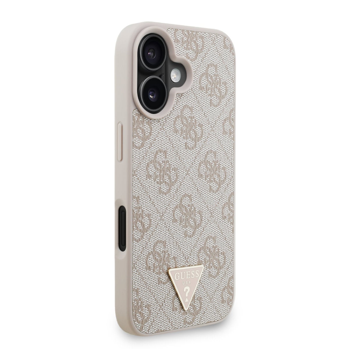 GUESS iPhone 16 hoesje - MagSafe - 4G Triangle Logo With Strap - Roze - detail 3
