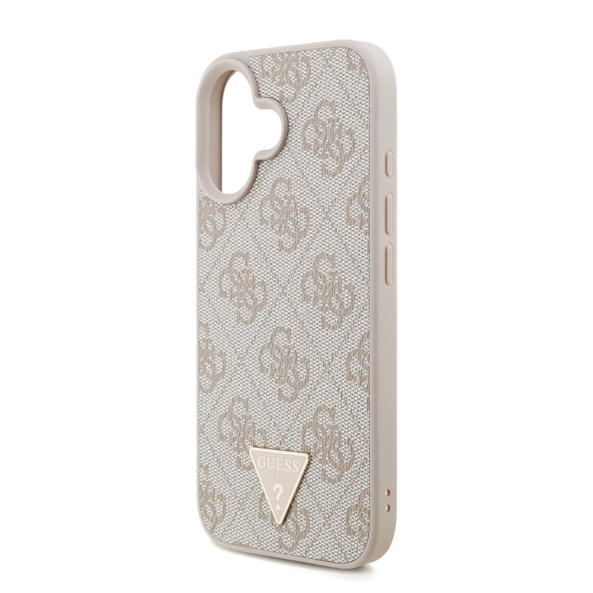 GUESS iPhone 16 hoesje - MagSafe - 4G Triangle Logo With Strap - Roze - detail 5