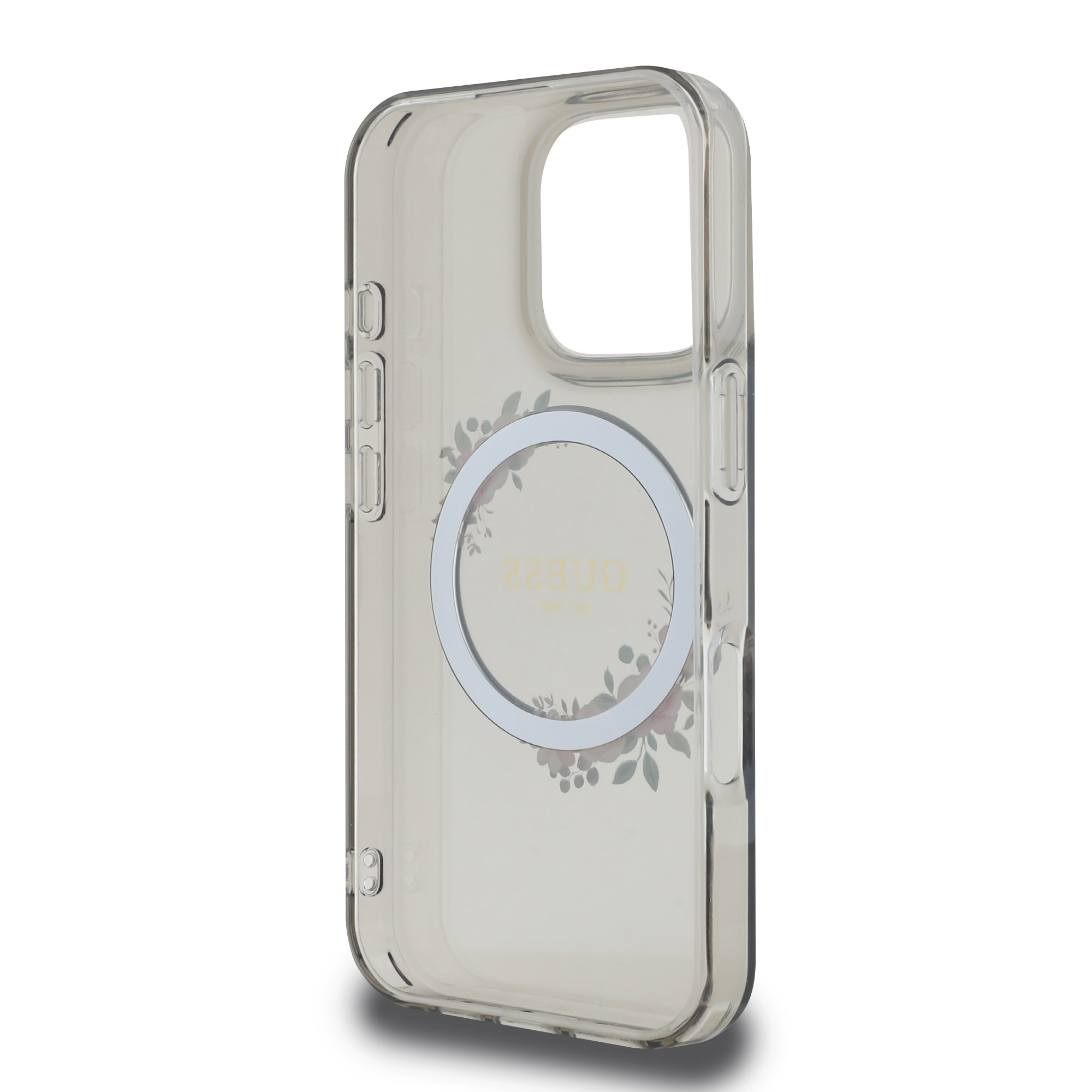 GUESS iPhone 16 Pro Max hoesje Magsafe IML Flowers - Zwart - detail 4