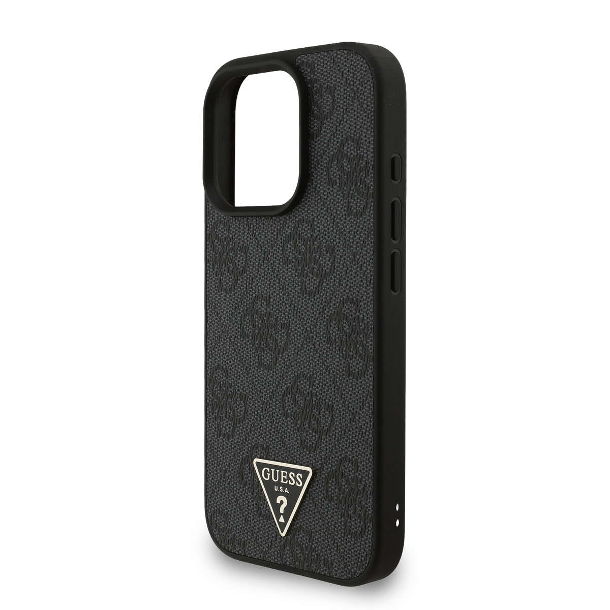 GUESS iPhone 16 Pro Max hoesje - MagSafe - 4G Triangle Logo With Strap - Zwart - detail 5