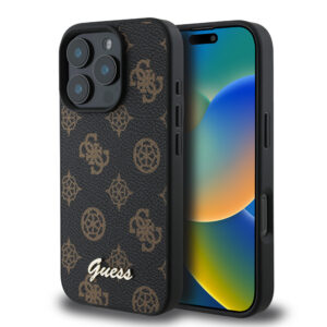 GUESS iPhone 16 Pro Max hoesje Magsafe PU peony - Zwart - productfoto