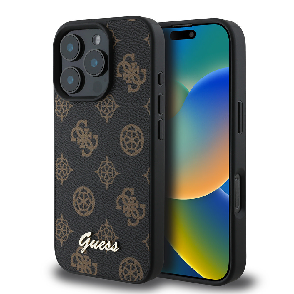 GUESS iPhone 16 Pro Max hoesje Magsafe PU peony - Zwart - productfoto