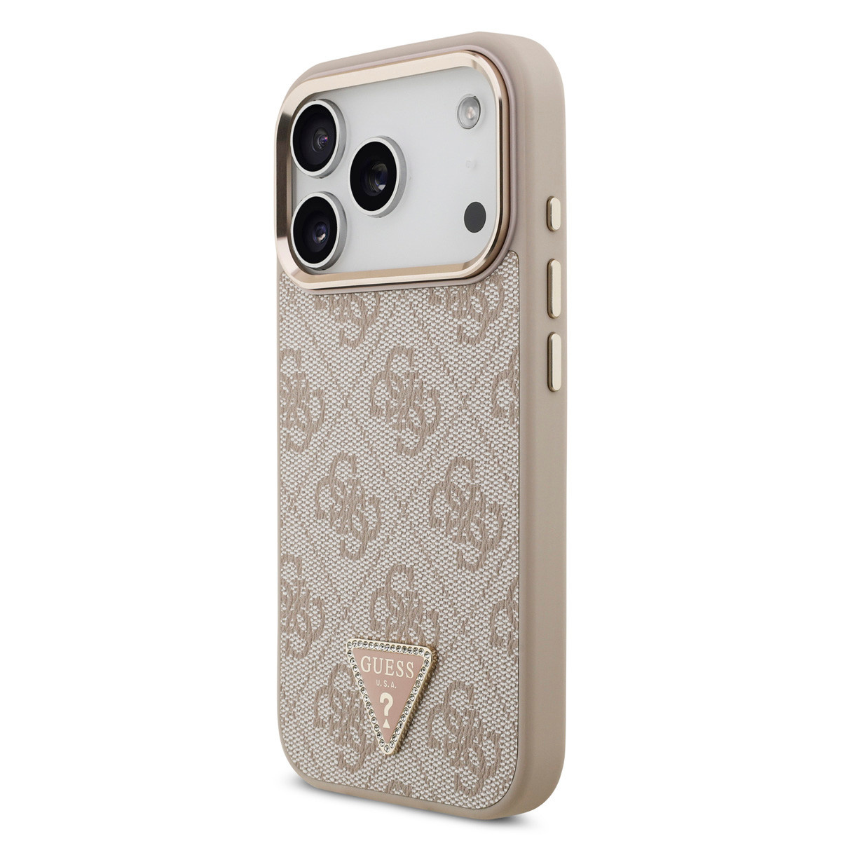 GUESS iPhone 17 Pro hoesje - MagSafe - 4G Triangle Logo - Roze - detail 1