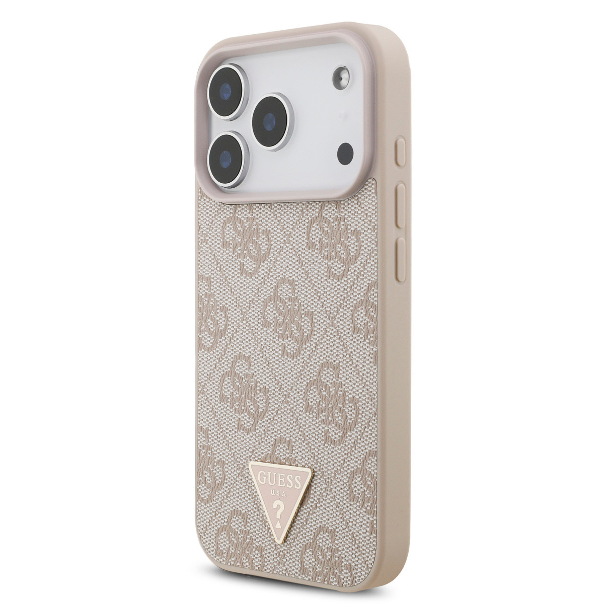 GUESS iPhone 17 Pro hoesje - MagSafe - 4G Triangle Logo - Pearl Strap - Roze - detail 1