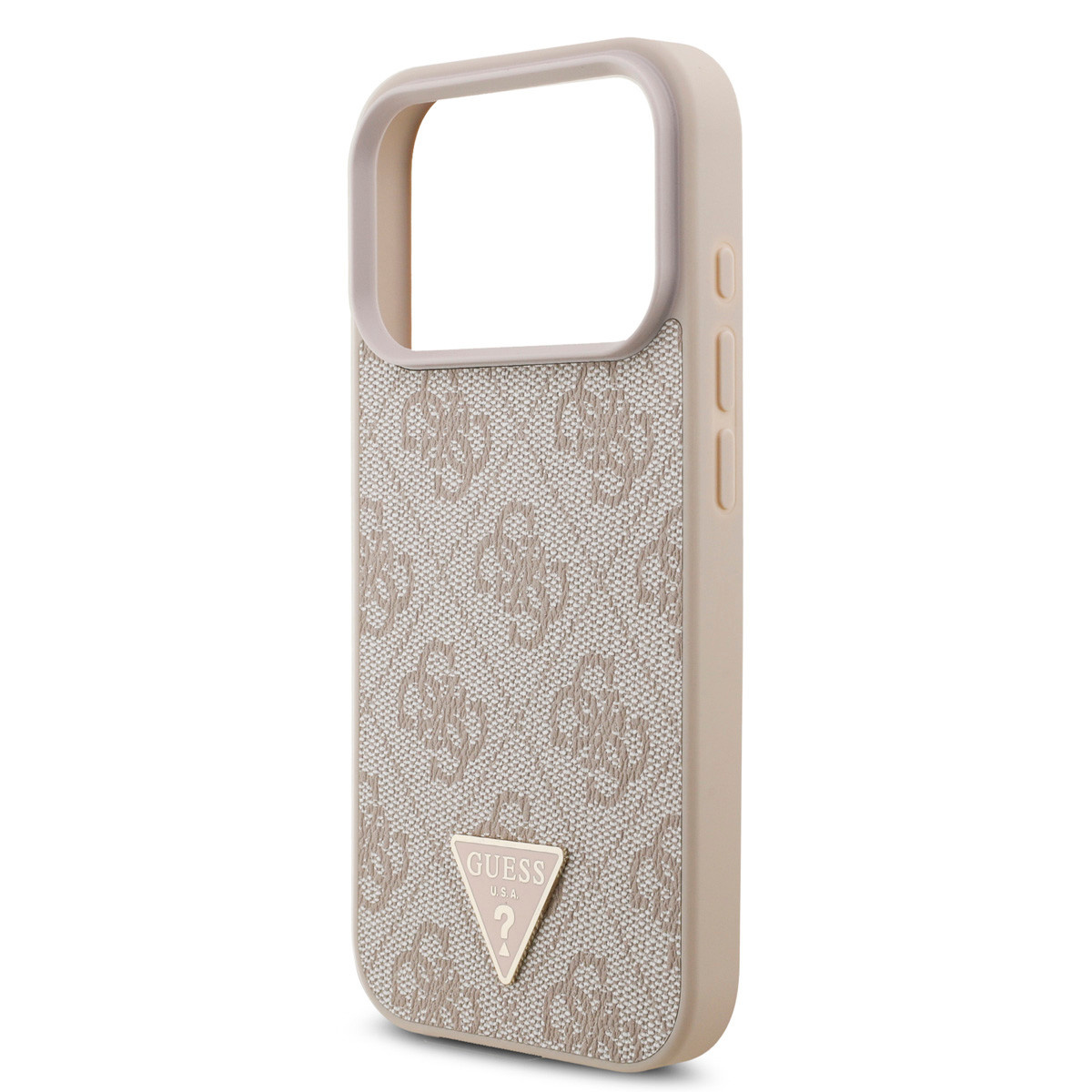 GUESS iPhone 17 Pro hoesje - MagSafe - 4G Triangle Logo - Pearl Strap - Roze - detail 4