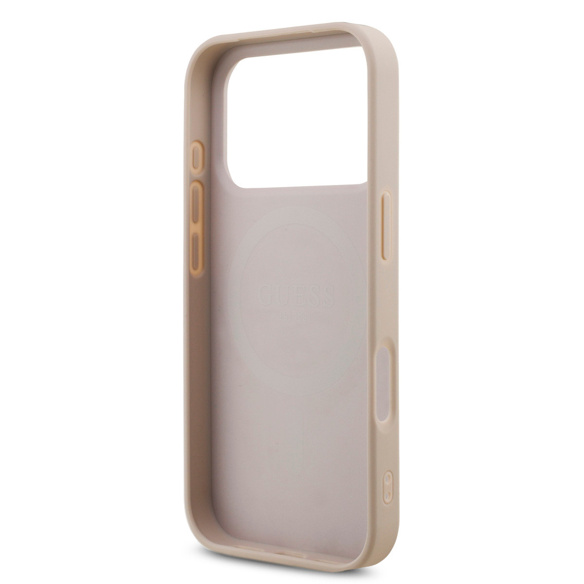 GUESS iPhone 17 Pro hoesje - MagSafe - 4G Triangle Logo - Pearl Strap - Roze - detail 10