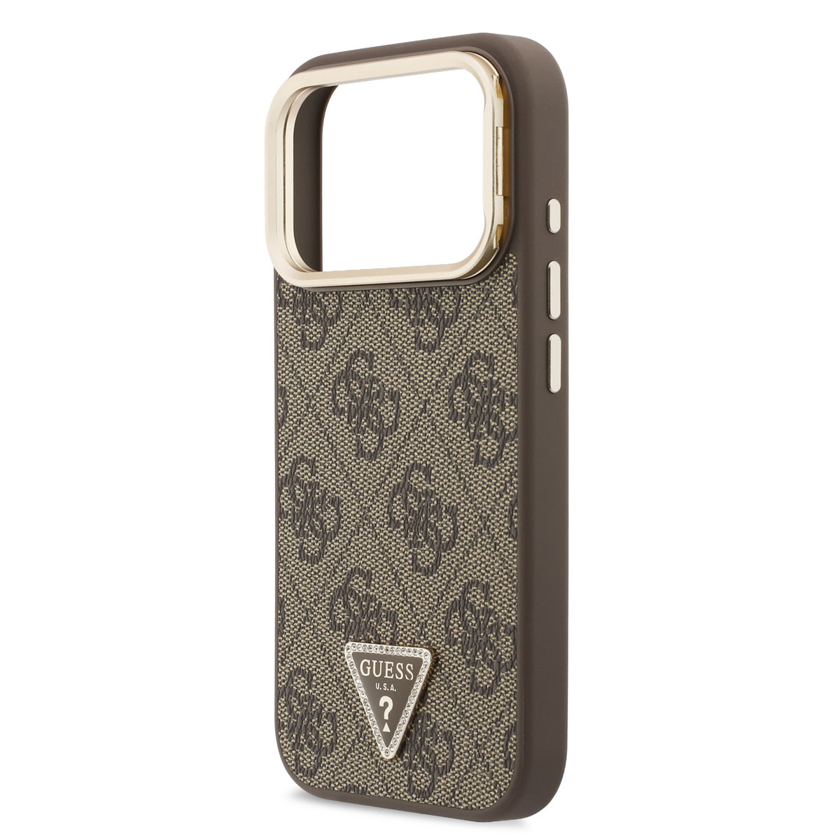 GUESS iPhone 17 Pro hoesje - HC Magsafe 4G PU With Triangle Logo & Stand Camera - Bruin - detail 5