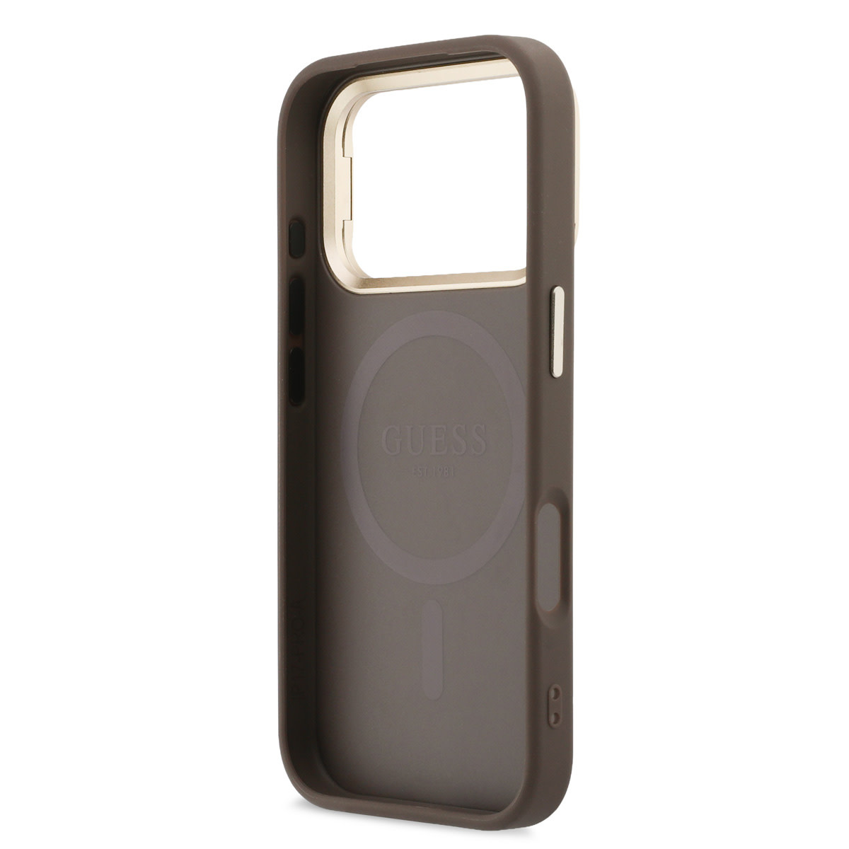 GUESS iPhone 17 Pro hoesje - HC Magsafe 4G PU With Triangle Logo & Stand Camera - Bruin - detail 6