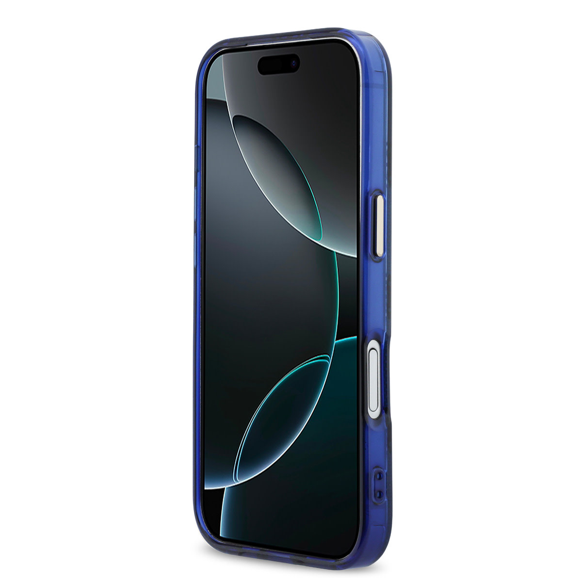 GUESS iPhone 17 hoesje - Magsafe - IML Peony Hot Stamp Design - Blauw - detail 6