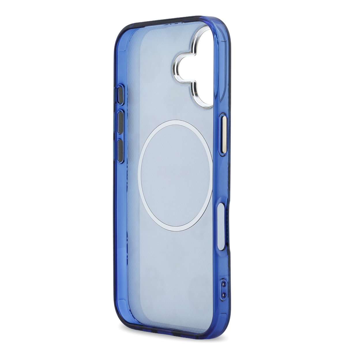 GUESS iPhone 17 hoesje - Magsafe - IML Peony Hot Stamp Design - Blauw - detail 5