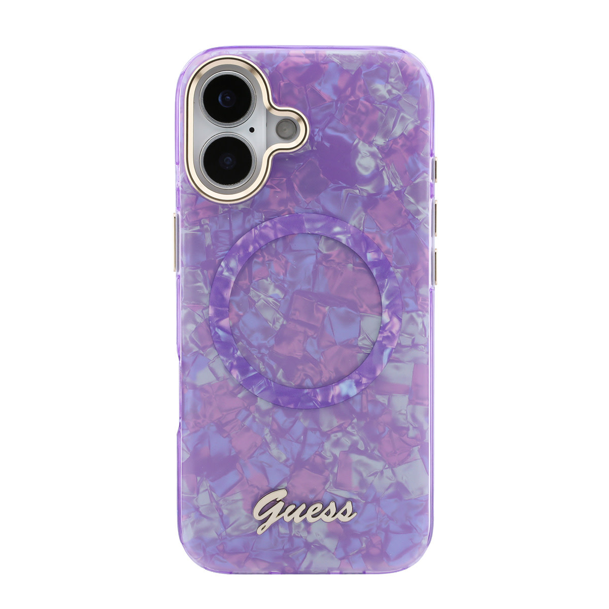 GUESS iPhone 17 hoesje - HC Magsafe IML Shell Script Metal - Paars - detail 3