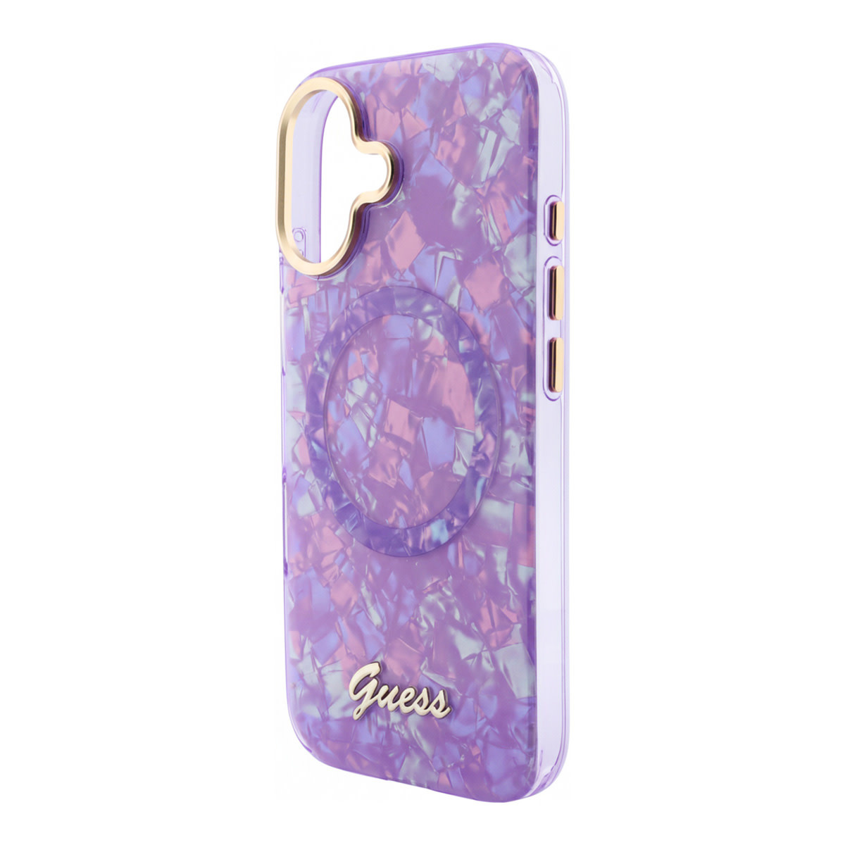 GUESS iPhone 17 hoesje - HC Magsafe IML Shell Script Metal - Paars - detail 4