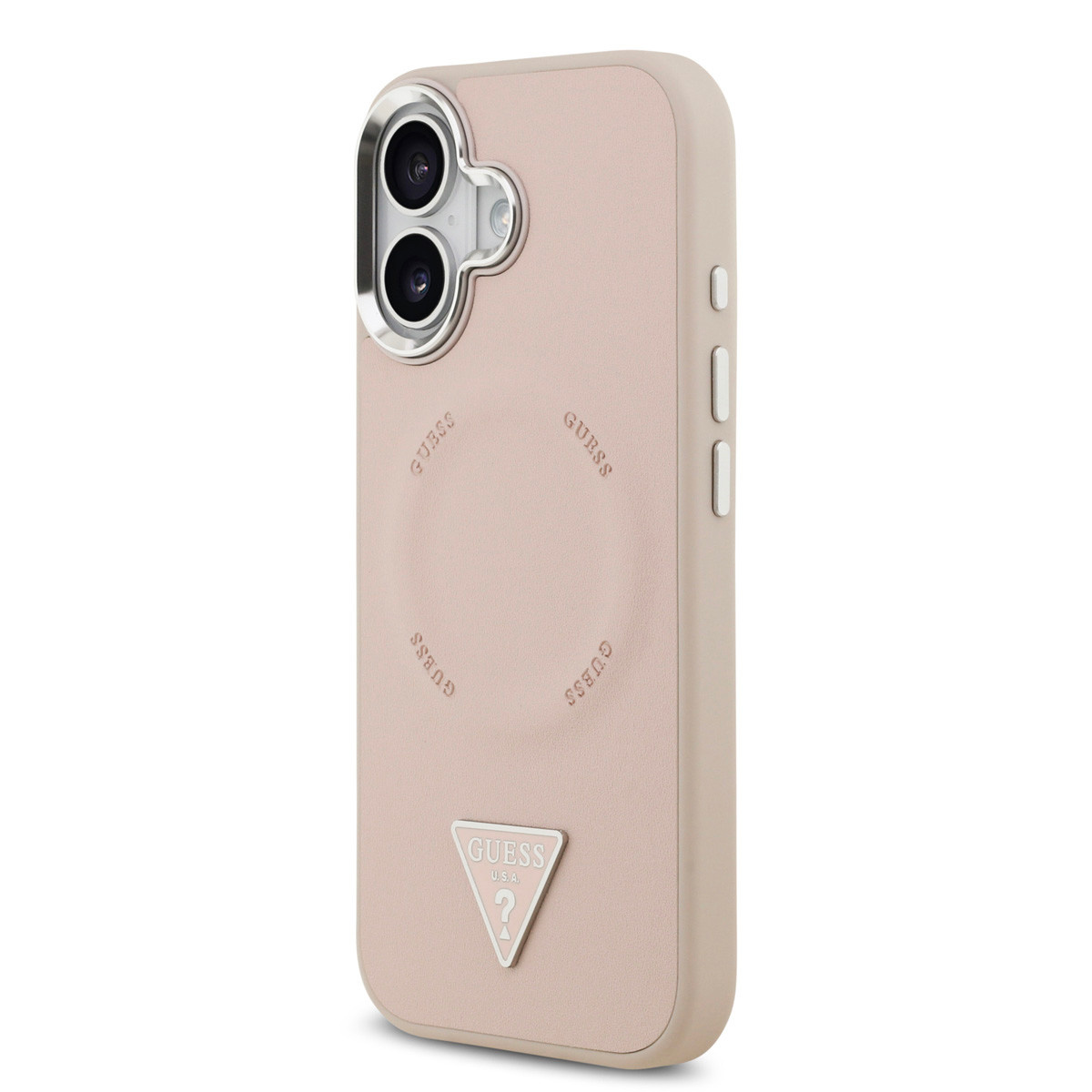 GUESS iPhone 17 hoesje - HC Magsafe PU With Triangle Logo Pink - Roze - detail 1