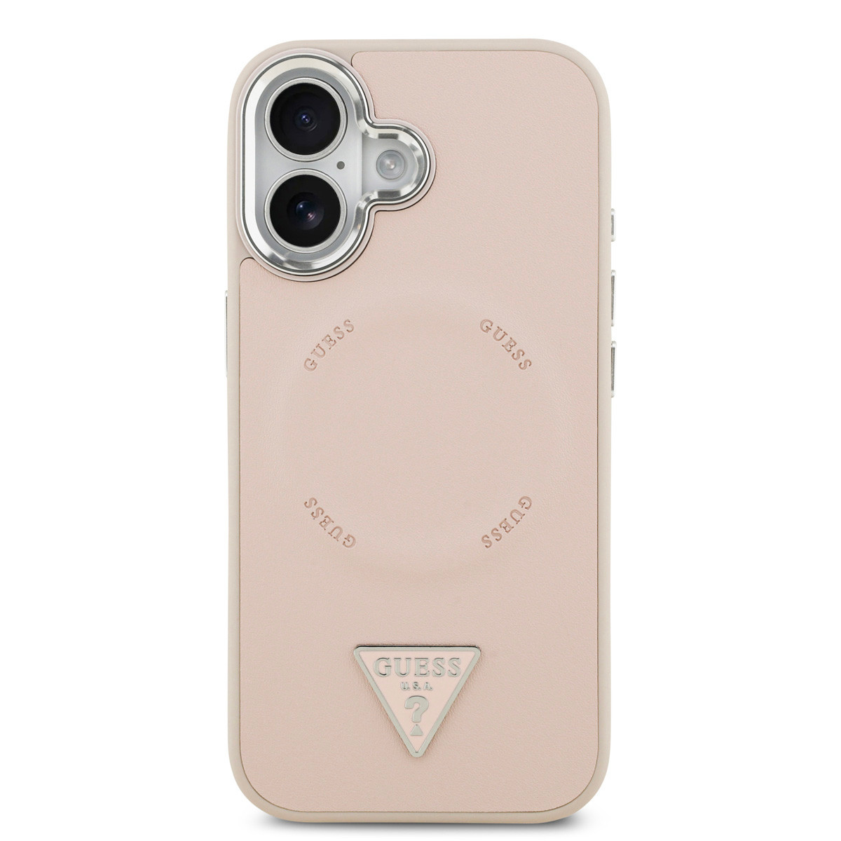 GUESS iPhone 17 hoesje - HC Magsafe PU With Triangle Logo Pink - Roze - detail 2
