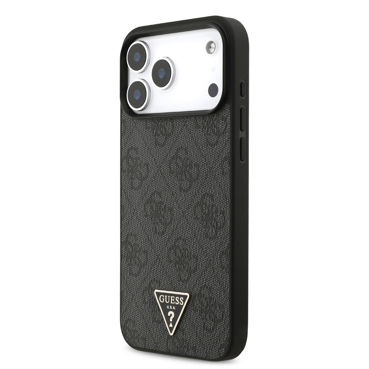 GUESS iPhone 17 Pro Max hoesje - MagSafe - 4G Triangle Logo - Pearl Strap - Zwart - detail 1