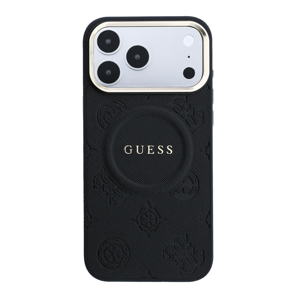 GUESS iPhone 17 Pro Max hoesje - HC Magsafe PU With Peony Hot Stamp - Zwart - detail 2
