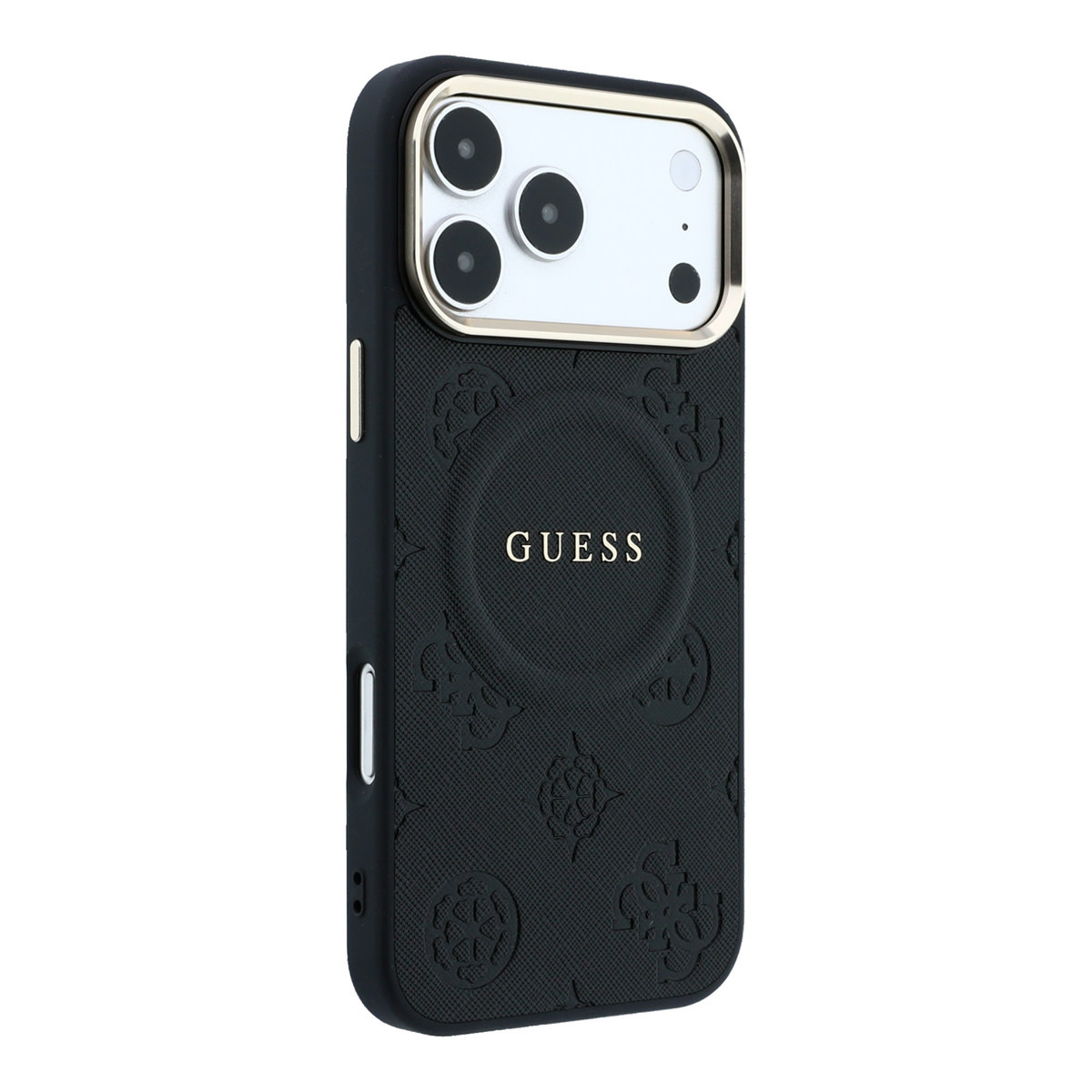 GUESS iPhone 17 Pro Max hoesje - HC Magsafe PU With Peony Hot Stamp - Zwart - detail 3