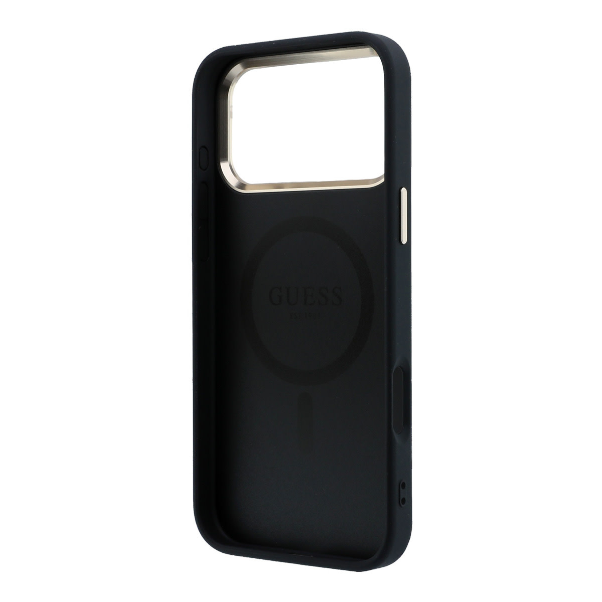 GUESS iPhone 17 Pro Max hoesje - HC Magsafe PU With Peony Hot Stamp - Zwart - detail 5