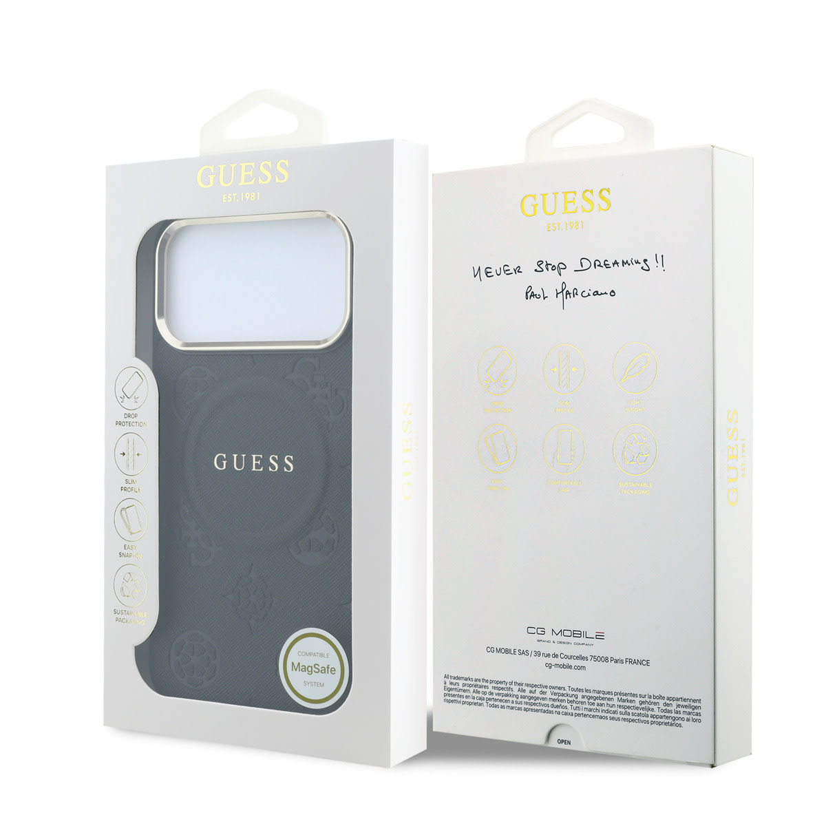 GUESS iPhone 17 Pro Max hoesje - HC Magsafe PU With Peony Hot Stamp - Zwart - detail 7