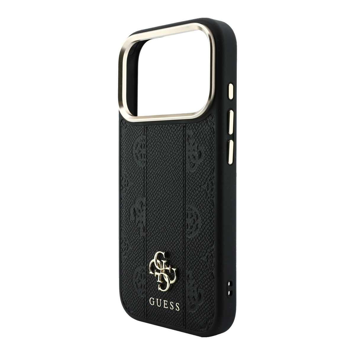 GUESS iPhone 18 Pro hoesje - HC Magsafe PU Stripe HS Peony 4G Logo - Zwart - detail 5