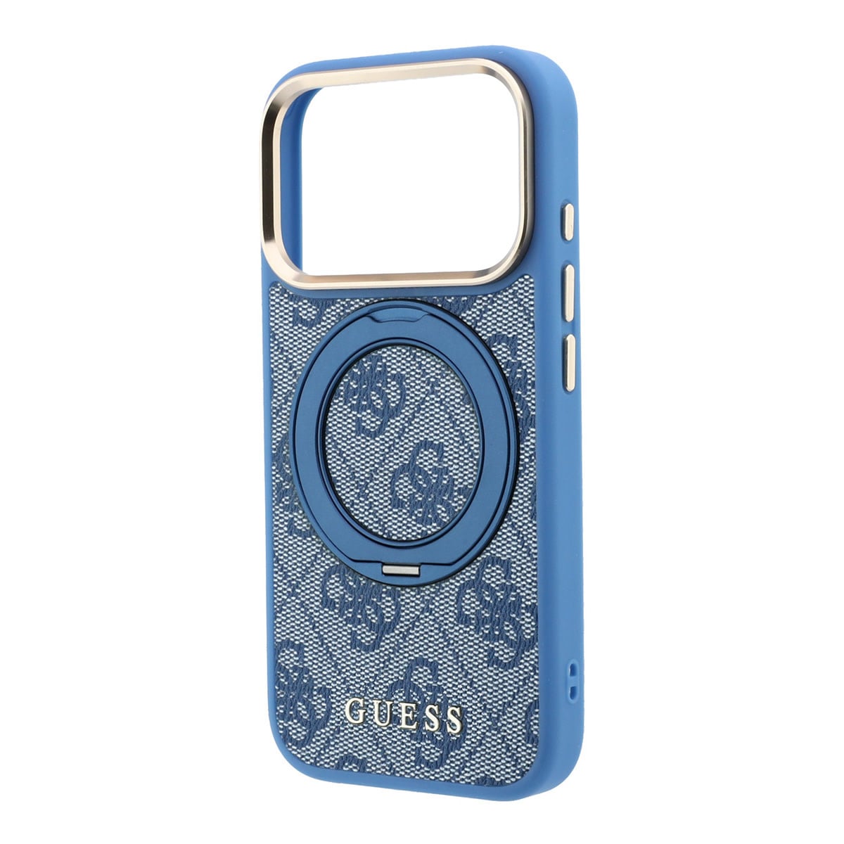GUESS iPhone 18 Pro Case hard shell - MagSafe - 360-degree ring stand - 4G - PU - classic logo Blauw - detail 7