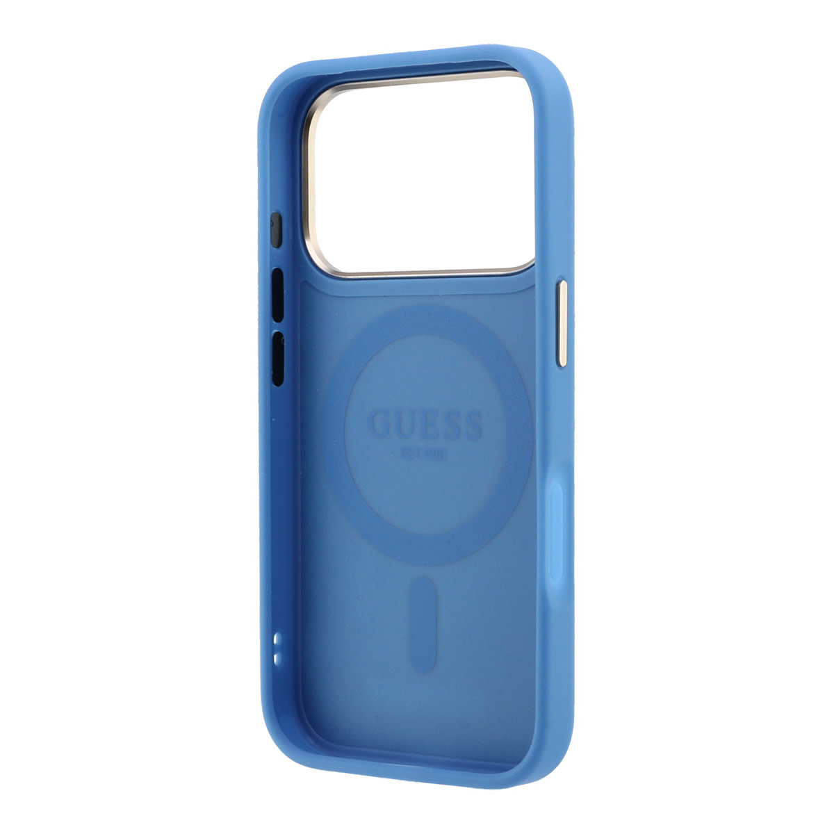 GUESS iPhone 18 Pro Case hard shell - MagSafe - 360-degree ring stand - 4G - PU - classic logo Blauw - detail 6