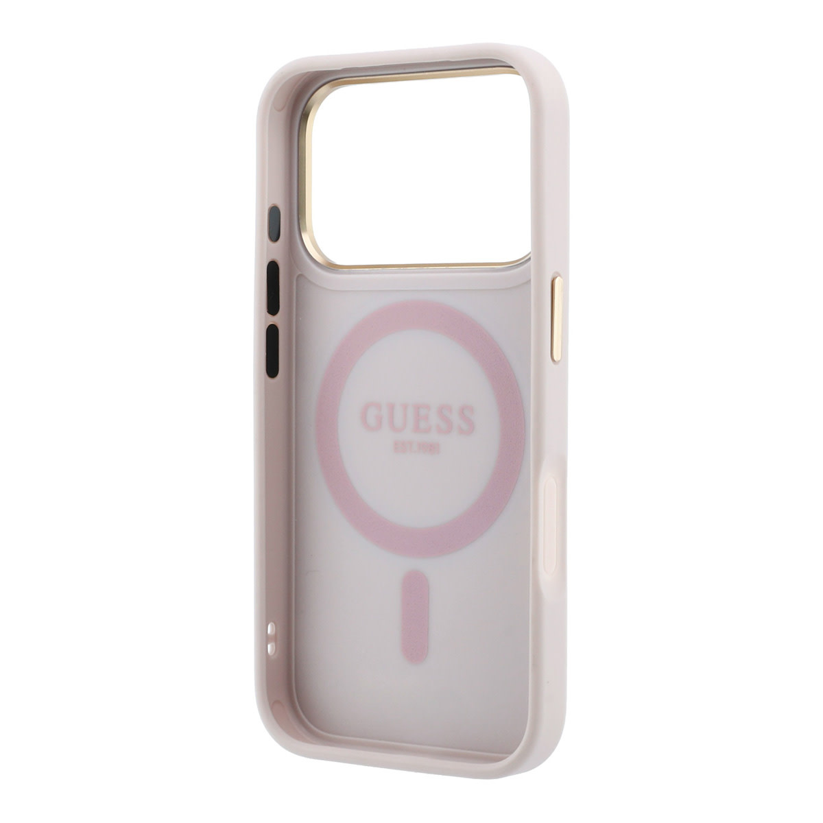 GUESS iPhone 18 Pro Case hard shell - MagSafe - 360-degree ring stand - 4G - PU - classic logo Roze - detail 5