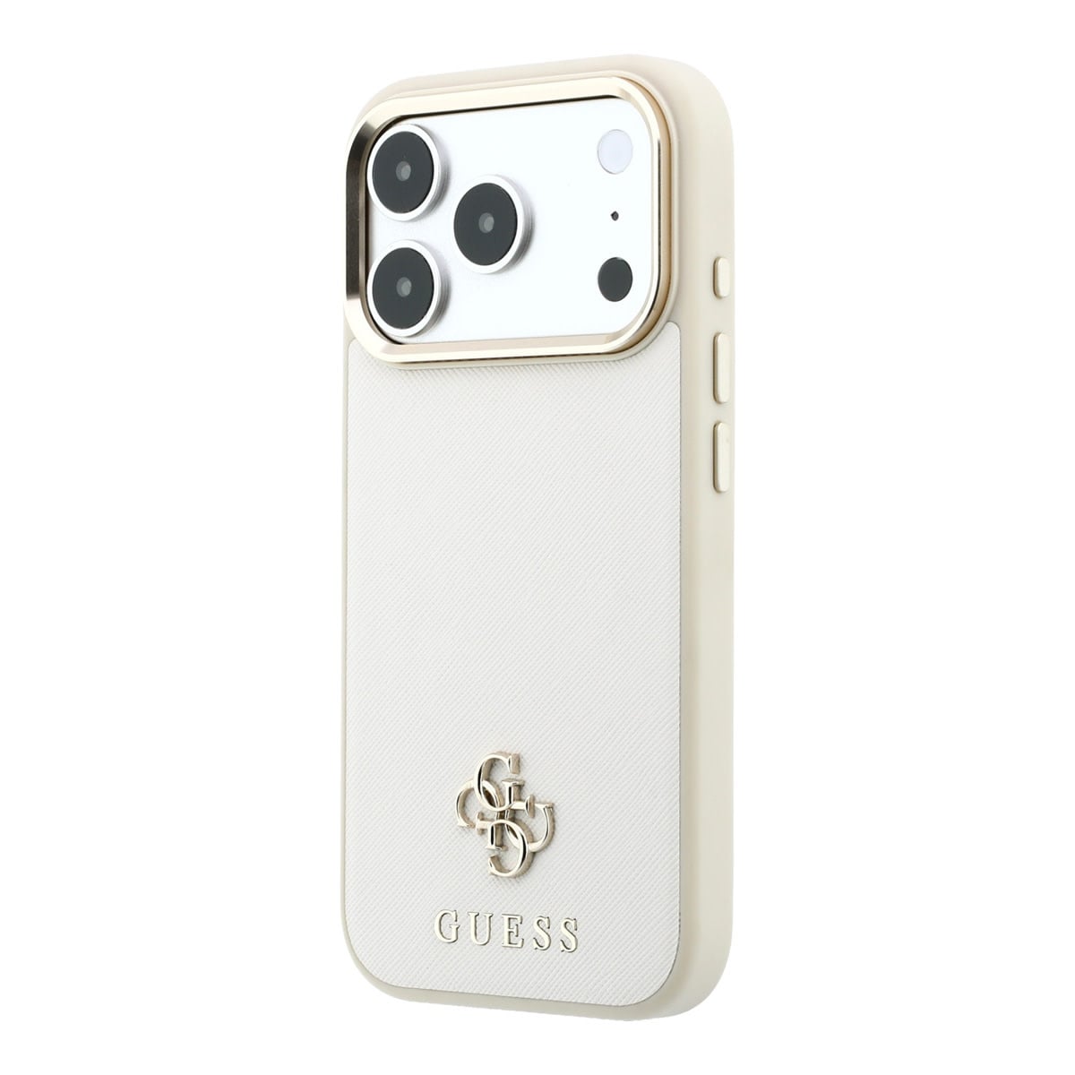 GUESS iPhone 18 Pro Case hard shell - MagSafe - Saffiano - small 4G - Classic Beige - detail 7