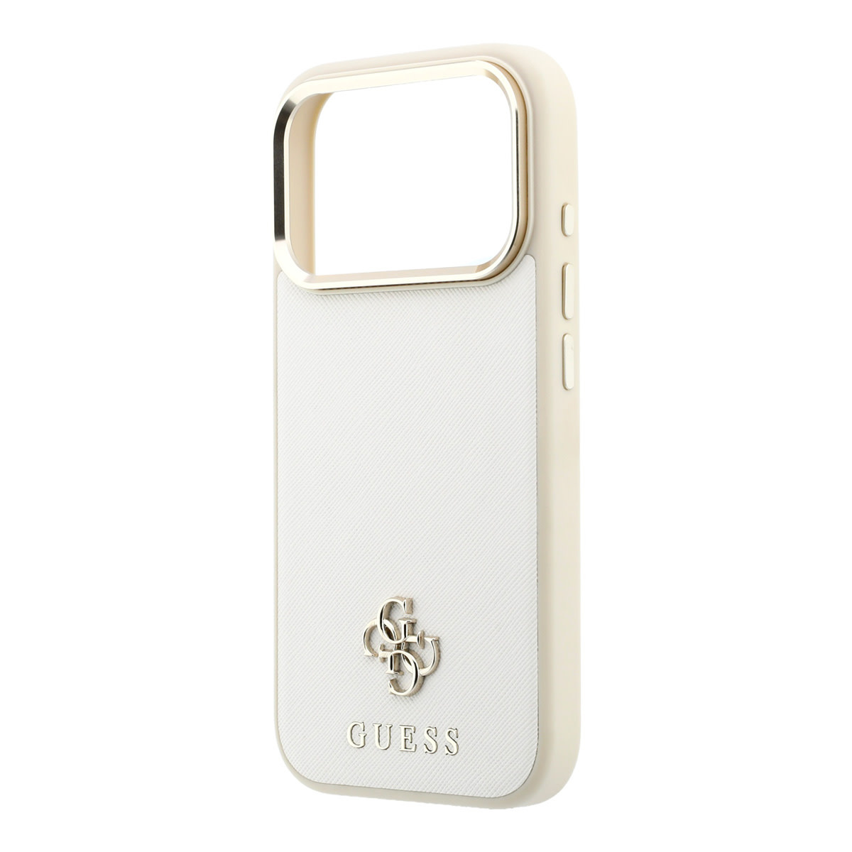 GUESS iPhone 18 Pro Case hard shell - MagSafe - Saffiano - small 4G - Classic Beige - detail 4