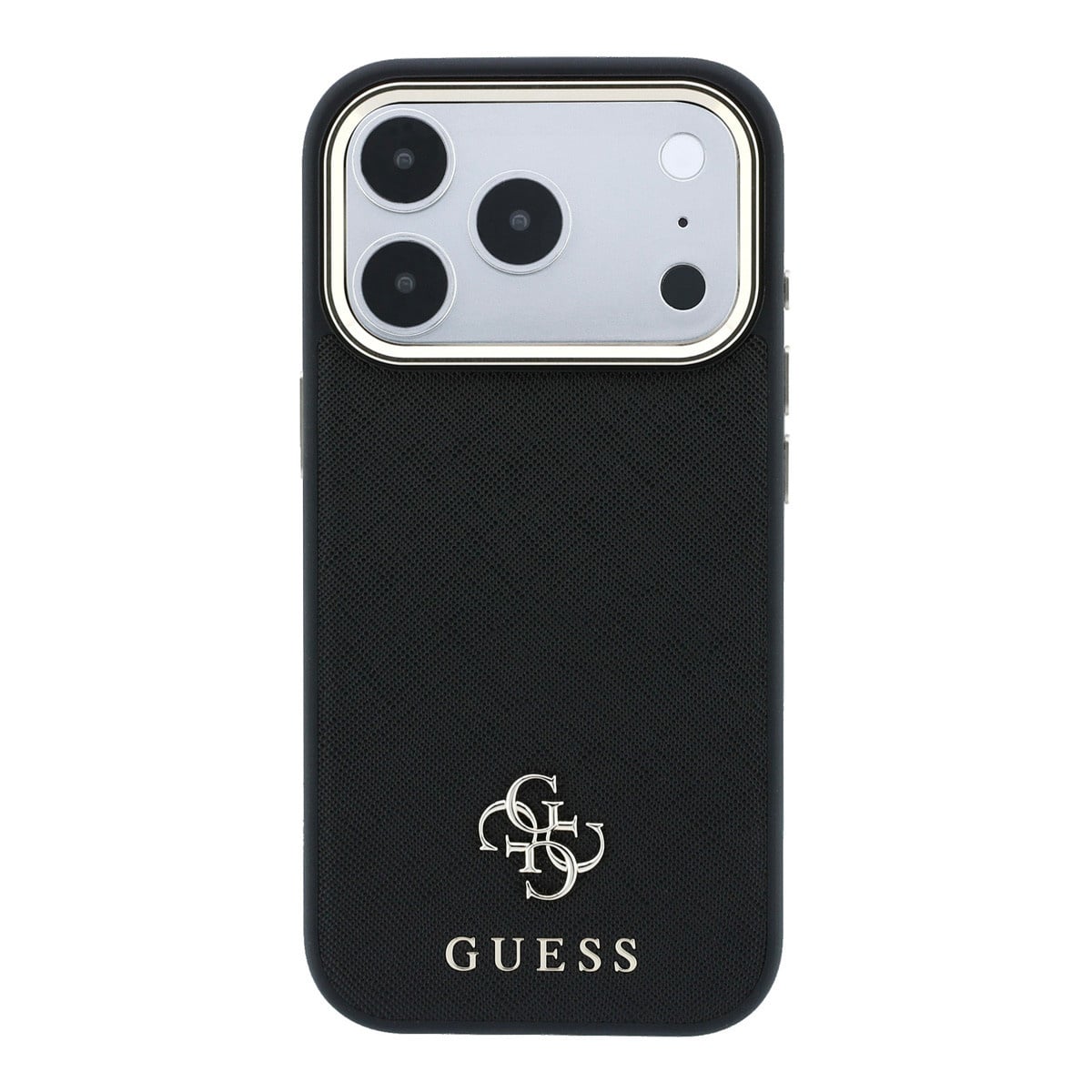 GUESS iPhone 18 Pro Case hard shell - MagSafe - Saffiano - small 4G - Classic Zwart - detail 2