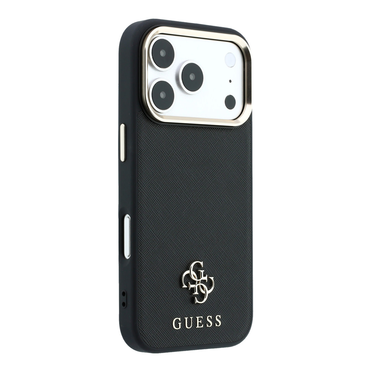 GUESS iPhone 18 Pro Case hard shell - MagSafe - Saffiano - small 4G - Classic Zwart - detail 1