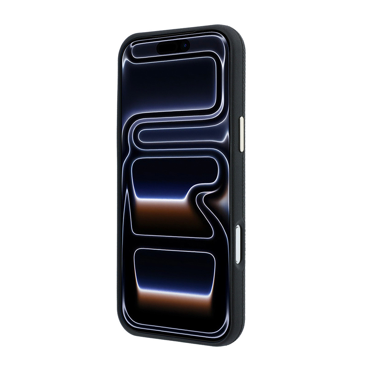 GUESS iPhone 18 Pro Case hard shell - MagSafe - SW - grained PU - round rhinestone logo Zwart - detail 5