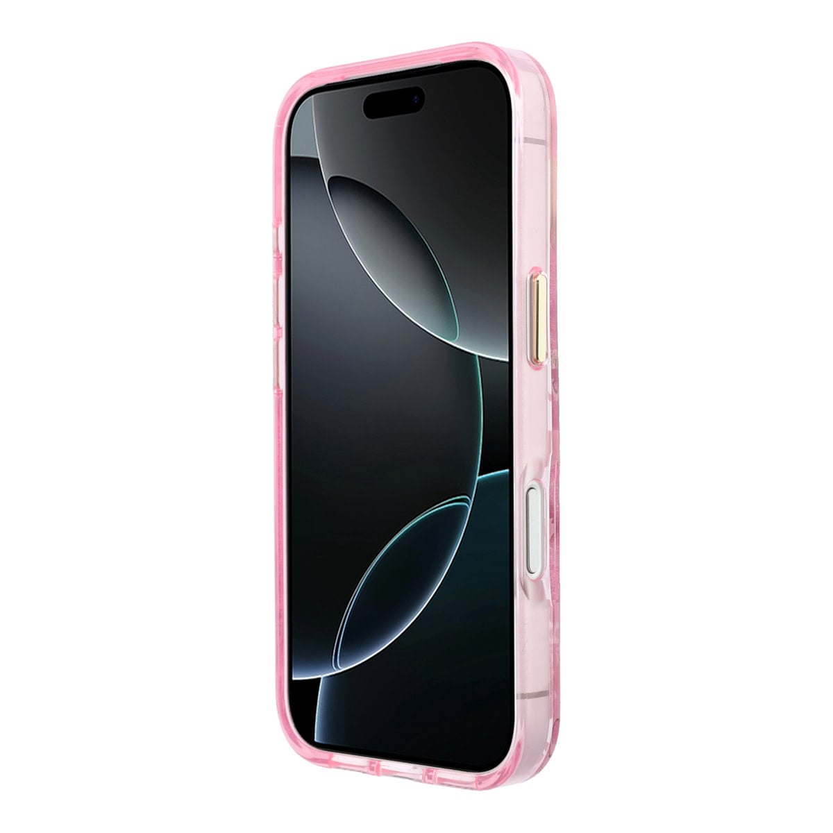 GUESS iPhone 18 Pro Max Case hard shell - MagSafe - IML - glitter - Blossom Roses Roze - detail 7