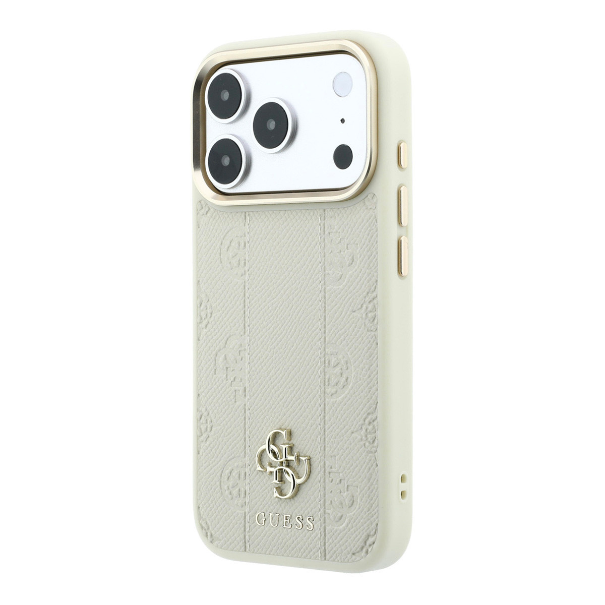 GUESS iPhone 18 Pro Max hoesje - HC Magsafe PU Stripe HS Peony 4G Logo - Beige - detail 1