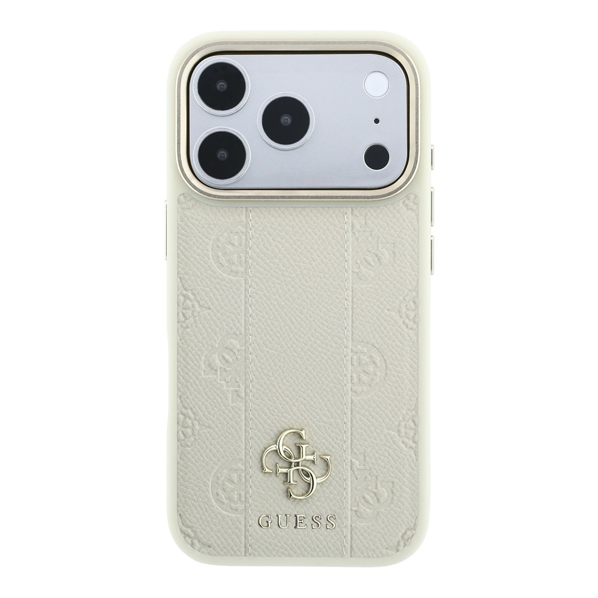 GUESS iPhone 18 Pro Max hoesje - HC Magsafe PU Stripe HS Peony 4G Logo - Beige - detail 2