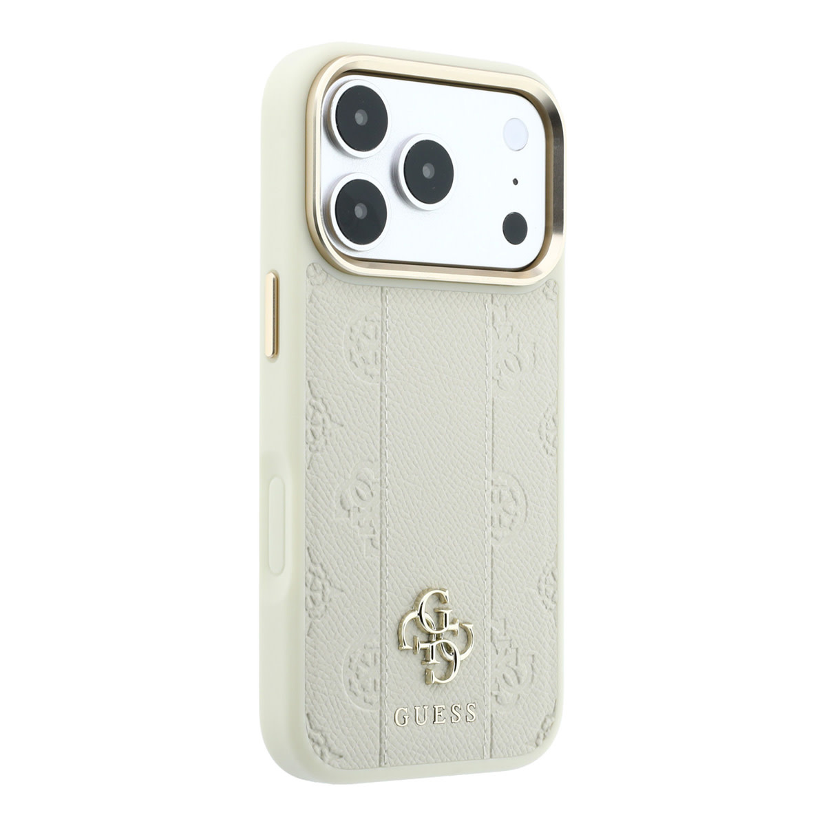 GUESS iPhone 18 Pro Max hoesje - HC Magsafe PU Stripe HS Peony 4G Logo - Beige - detail 3