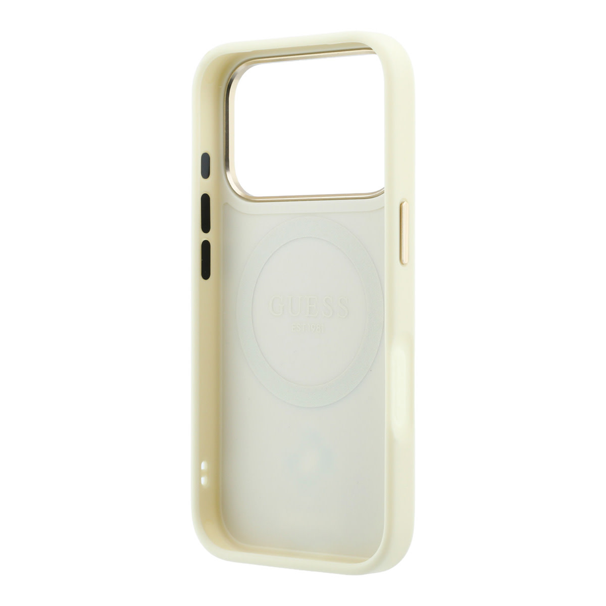 GUESS iPhone 18 Pro Max hoesje - HC Magsafe PU Stripe HS Peony 4G Logo - Beige - detail 6