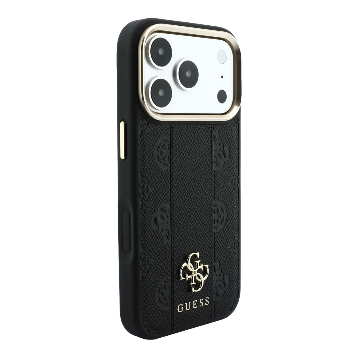 GUESS iPhone 18 Pro Max hoesje - HC Magsafe PU Stripe HS Peony 4G Logo - Zwart - detail 3