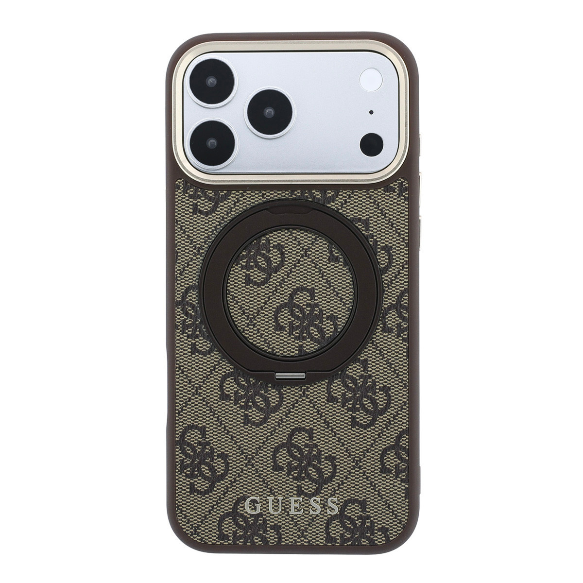 GUESS iPhone 18 Pro Max Case hard shell - MagSafe - 360-degree ring stand - 4G - PU - classic logo Bruin - detail 2